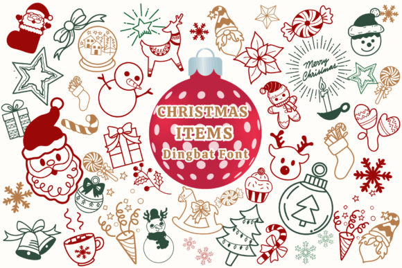 Christmas Items: Dingbats for Festive Design Joy
