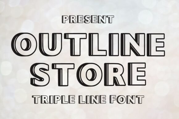 Outline Store: Command Attention with Triple-Line Typography