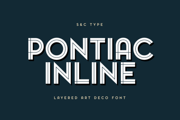 Pontiac Inline: A Modern Art Deco Typeface with Layered Depth